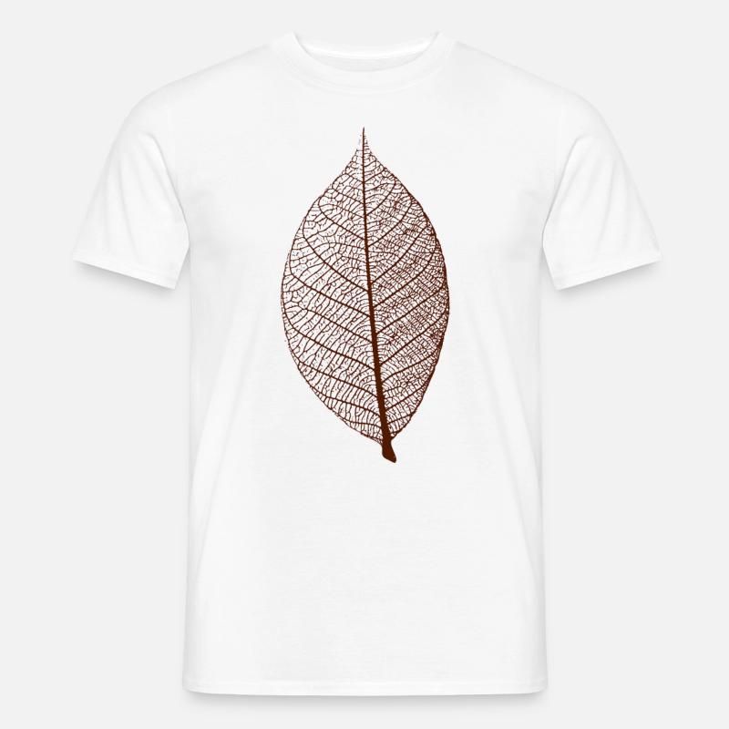 leaf tree forest skeleton pattern nerve love heart - Men’s T-shirt - white