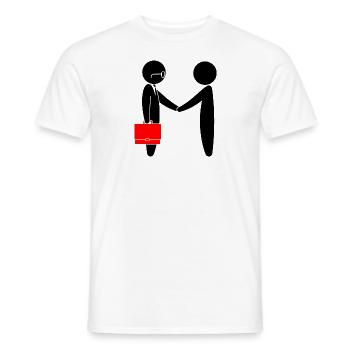 A lawyer meets a client - Men's T-Shirt - white - Front - AI Model Male 178 dark (178cm)