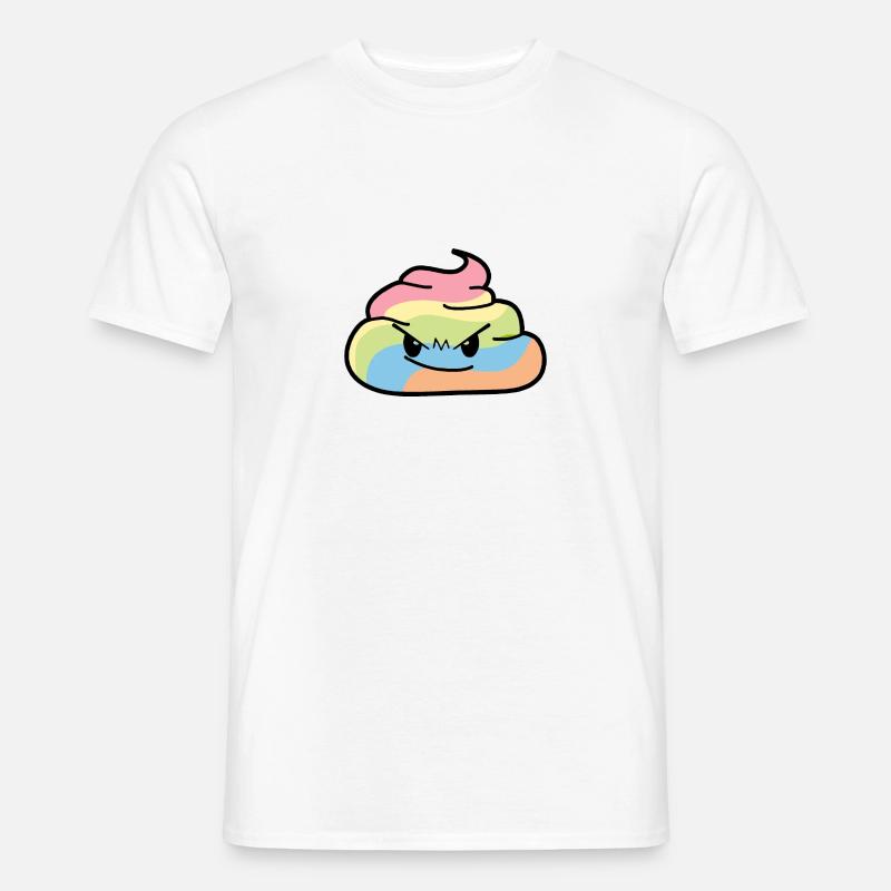 Rainbow Bunch - Poo grumpy poop - Men's T-Shirt - white