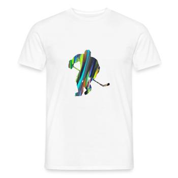 Eishockey, Hockey, Graffiti, bunt, stencil - Männer T-Shirt - Weiß - Vorne - AI Model Male 178 dark (178cm)