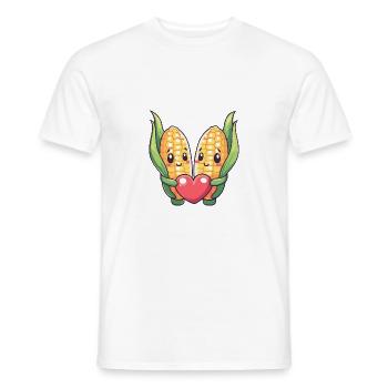 Maïs Couple Amour Coeur Saint Valentin - T-shirt homme - blanc - Devant - AI Model Male 178 dark (178cm)