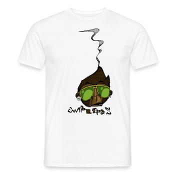 Der Stadtaffe Ray Ban - Männer T-Shirt - Weiß - Vorne - AI Model Male 178 dark (178cm)