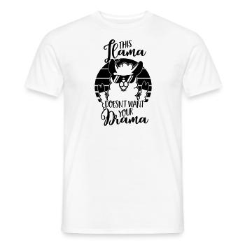 This Llama doesn't want your Drama - Alpaka-Lustig - Men's T-Shirt - white - Front - AI Model Male 178 dark (178cm)
