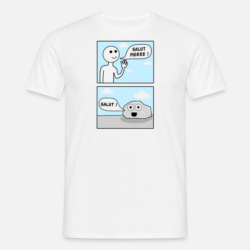 Hi Peter! Stone pun - Men's T-Shirt - white