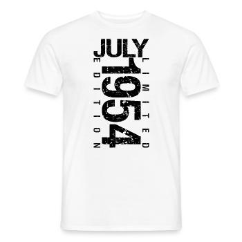 Anniversaire Juillet 1954 Juillet né en July 1954 - T-shirt homme - blanc - Devant - AI Model Male 178 dark (178cm)