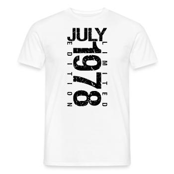 Birthday July 1978 July born in July 1978 - Men's T-Shirt - white - Front - AI Model Male 178 dark (178cm)
