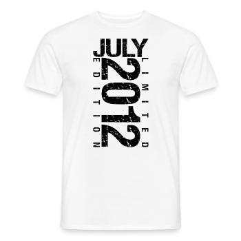 Anniversaire Juillet 2012 Juillet né en July 2012 - T-shirt homme - blanc - Devant - AI Model Male 178 dark (178cm)