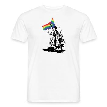 La liberté guidant les LGBT - T-shirt homme - blanc - Devant - AI Model Male 178 dark (178cm)