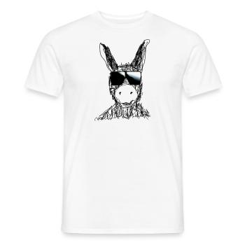 Donkey, Stuffed Animal,Watercolor,Drawing,Sunglasses - Men's T-Shirt - white - Front - AI Model Male 178 dark (178cm)