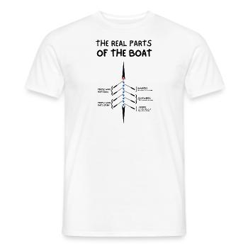 Les vraies parties du bateau, conception drôle d’aviron - T-shirt homme - blanc - Devant - AI Model Male 178 dark (178cm)