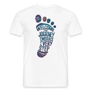 Adventurousness: step by step - Men's T-Shirt - white - Front - AI Model Male 178 dark (178cm)