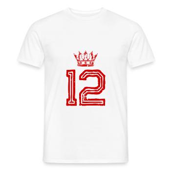 12 Zahl Krone - Männer T-Shirt - Weiß - Vorne - AI Model Male 178 dark (178cm)