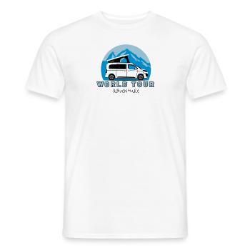 World Tour Adventure Camper Van T-Shirts - T-shirt homme - blanc - Devant - AI Model Male 178 dark (178cm)