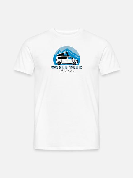 World Tour Adventure Camper Van T-Shirts - Men's T-Shirt - white