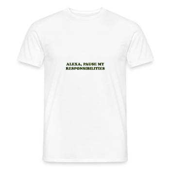 Alexa, pause mes responsabilités - T-shirt homme - blanc - Devant - AI Model Male 178 dark (178cm)