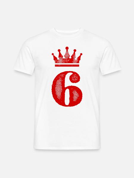 6 Couronne numérique - T-shirt homme - blanc