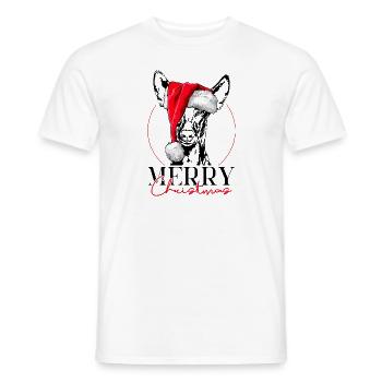 Santa PHARAONENHUND Merry Christmas Hund Wilsigns - Männer T-Shirt - Weiß - Vorne - AI Model Male 178 dark (178cm)