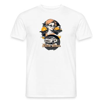 Retro Race - Männer T-Shirt - Weiß - Vorne - AI Model Male 178 dark (178cm)