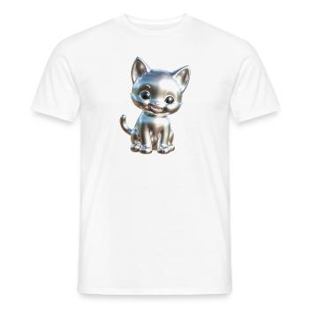Chrome Chat Mignon Argent Mignon - T-shirt homme - blanc - Devant - AI Model Male 178 dark (178cm)