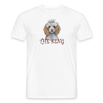 DOG POODLE THE KING BREED CUTE POODLE DOG - Men's T-Shirt - white - Front - AI Model Male 178 dark (178cm)