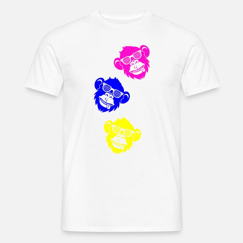 Affe Cool Kopf - Männer T-Shirt - Weiß