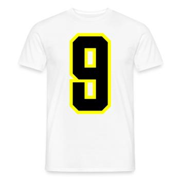 Justaucorps à 9 chiffres - T-shirt homme - blanc - Devant - AI Model Male 178 dark (178cm)