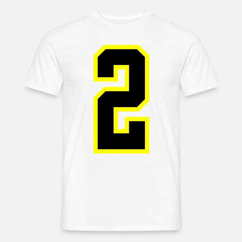 2 Zahl Trikot - Männer T-Shirt - Weiß