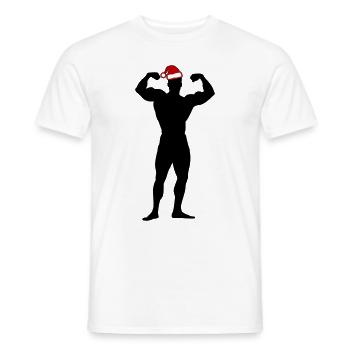 bodybuilding weihnachten santa gym workout - Männer T-Shirt - Weiß - Vorne - AI Model Male 178 dark (178cm)