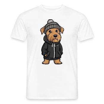 Airedale Terrier Hund Stylisch - Männer T-Shirt - Weiß - Vorne - AI Model Male 178 dark (178cm)