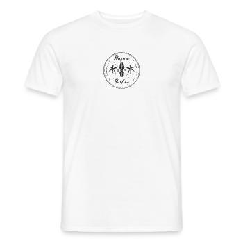 Vintage Nazare Portugal Surfing Fan Surf Lover - T-shirt homme - blanc - Devant - AI Model Male 178 dark (178cm)
