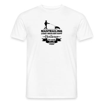 Mantrailing laissez-moi le cadeau de la tête chien de recherche - T-shirt homme - blanc - Devant - AI Model Male 178 dark (178cm)