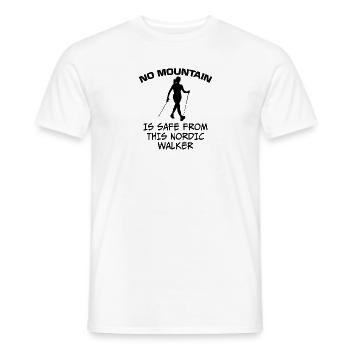 No mountain gift Nordic Walking Mountaineering - Men's T-Shirt - white - Front - AI Model Male 178 dark (178cm)