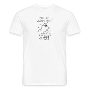 I dont like morning people chat cat café - T-shirt homme - blanc - Devant - AI Model Male 178 dark (178cm)