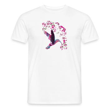 kolibri,aquarell,Illustration,blumen, ranke,floral - Männer T-Shirt - Weiß - Vorne - AI Model Male 178 dark (178cm)