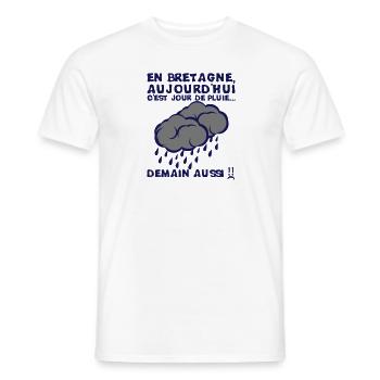 bretagne jour pluie nuage demain aussi 1 - T-shirt homme - blanc - Devant - AI Model Male 178 dark (178cm)