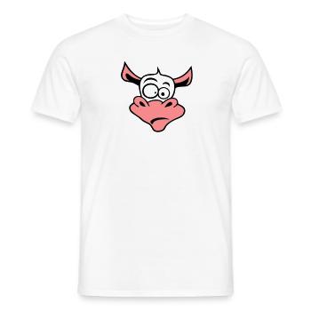 mucca mucca Kuh vaca mucca 22114 - T-shirt uomo - bianco - Fronte - AI Model Male 178 dark (178cm)