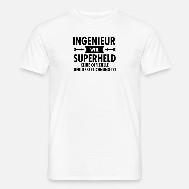 Ingenieur - Superheld - Männer T-Shirt - Weiß