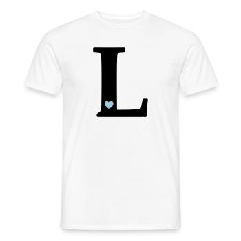 Buchstabe L Anfangsbuchstabe - Männer T-Shirt - Weiß - Vorne - AI Model Male 178 dark (178cm)