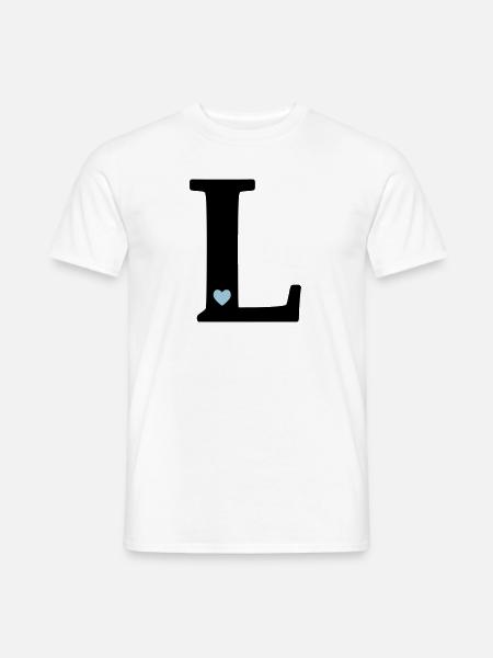 point L Initial letter - Men's T-Shirt - white