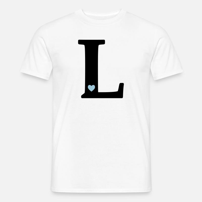 Buchstabe L Anfangsbuchstabe - Männer T-Shirt - Weiß