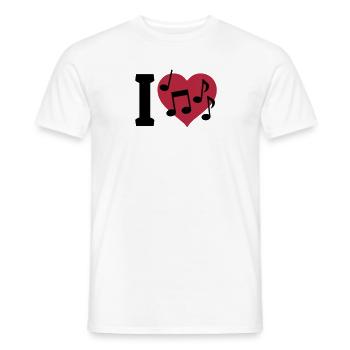I love Music - Männer T-Shirt - Weiß - Vorne - AI Model Male 178 dark (178cm)