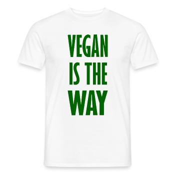 Vegan Is The Way - Vegan Saying - Men's T-Shirt - white - Front - AI Model Male 178 dark (178cm)