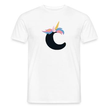 Unicorn Letter Rainbow Style "C" | be unique - Men's T-Shirt - white - Front - AI Model Male 178 dark (178cm)
