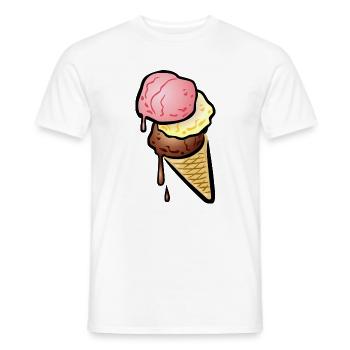 Eistüte mit drei Kugeln Eis - Männer T-Shirt - Weiß - Vorne - AI Model Male 178 dark (178cm)