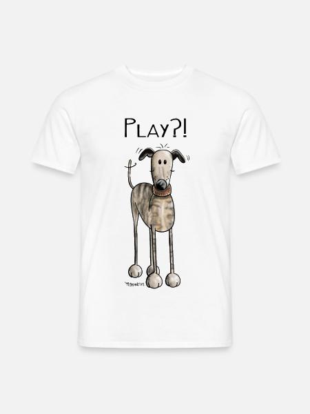 Play Galgo Espanol - Hund - Greyhound - Comic - Männer T-Shirt - Weiß