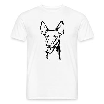 Tête de chien pharaon (Kelb-tal Fenek) - T-shirt homme - blanc - Devant - AI Model Male 178 dark (178cm)