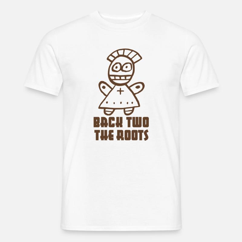 "Back two the Roots" Voodoo Puppe - Männer T-Shirt - Weiß