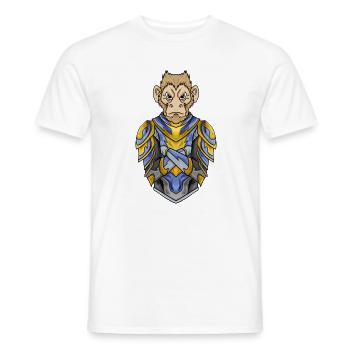 Knight Monkey with Armor Crusader - Men's T-Shirt - white - Front - AI Model Male 178 dark (178cm)