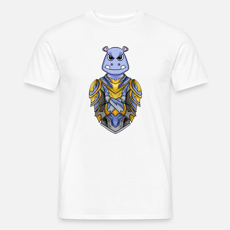 Ritter Nilpferd cool - Männer T-Shirt - Weiß