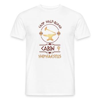 Cabin #9 in Camp Half Blood, Child of Hephaestus - Men's T-Shirt - white - Front - AI Model Male 178 dark (178cm)